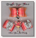 Dog Bows-Fana Cee Spun Silver Just Peachy Heart 