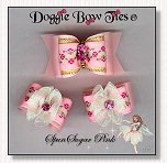 Dog Bows-Fana Cee Spun Sugar Pink 