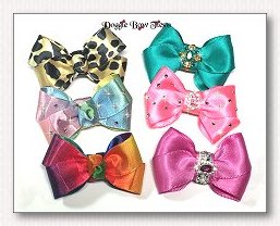 Dog Bows-Boutique 2" Satin Dog Bows with barrettes