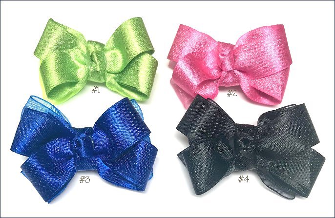 Boutique Sparkle Satin Barrette Dog Bows-2 Inch