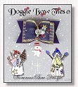 Dog Bow-Navy Blue Snowman Bow Dangle 