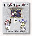 Dog Bow-White and Navy Snowman Bow Dangle