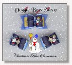 Dog Bow-Christmas Blue Snowman 