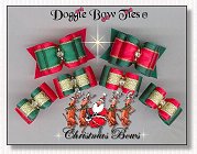 Dog Bow-Christmas, satin, gold, puppy size, full size