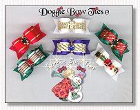 Puppy Dog Bows-Christmas I, satin, gold, ruby, emerald  