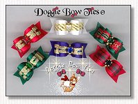 Puppy Dog Bows-Christmas II dog bows , satin, ruby, sapphire, emerald