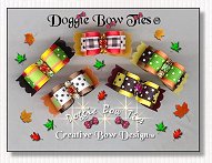 Puppy Dog Bows-Fall Colors I , swiss dot, stripe, autumn rhinestones