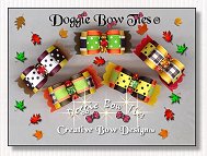 Puppy Dog Bows-Fall Colors II, swiss dot, stripe, orange, lime, black, gold