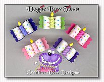 Puppy Dog Bows-Happy Birthday Candle Bows