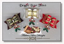 Dog Bow-Mistletoes Bow Dangles, Christmas 