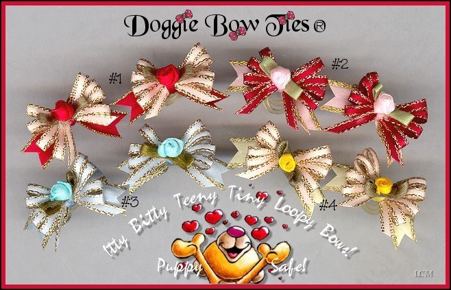 Petline Itty Bitty Teeny Tiny Loopy Bows Dog Bows