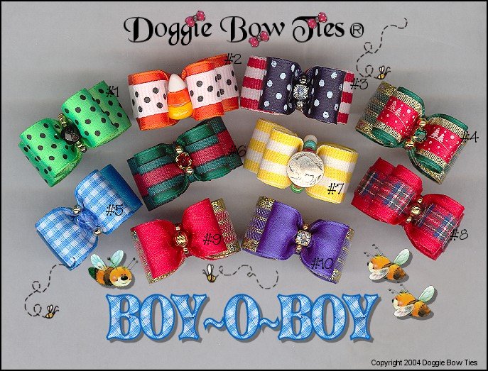 Doggie Bow Ties Petline Boy~O~Boy Dog Bows