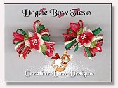 Puppy Dog Bows-Loopy , poinsetta, red, green