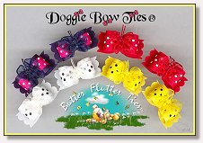 Puppy Dog Bows-Butter Flutter Ties Brights, navy, red, yellow, white 