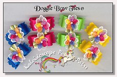 Puppy Dog Bows-Kaleidoscope Puppy, turquoise, fuchsia, lime, marigold