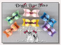 Puppy Dog Bows-Organza Floral on satin