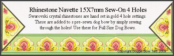 Sew-On Rhinestones-Navette 15x7mm with 4 holes