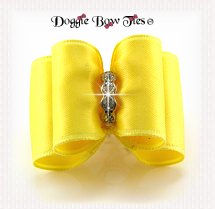 Dog Bow-Full Size, Lemon Satin