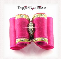 Dog Bow-Full Size, Raspberry, Wide Band