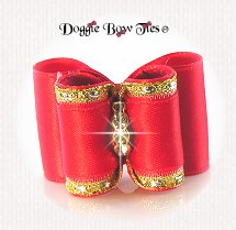 Dog Bow-Full Size, Classic Red, Wide Band