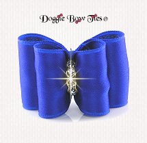 Dog Bow~Full Size, Classic, Satin Royal Blue