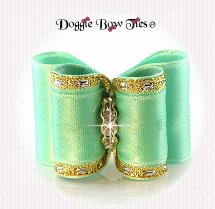 Dog Bow-Full Size, Classic, Seafoam, Crystal