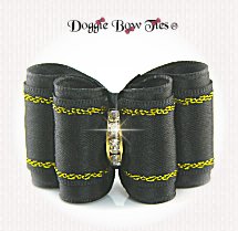 Dog Bow-Full Size, Satinique, Black