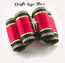 Dog Bow, Full Size, Black, Red, Gold