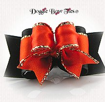 Dog Bow-Full Size, Halloween, Bow Tie, Black and Orange