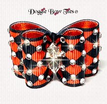 Show Dog Bow-Halloween Harlequin Crystal