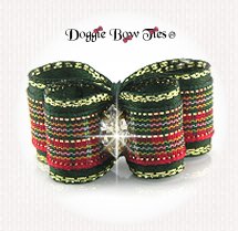 Dog Bow-Puppy DL, Christmas, Hunter Plaid