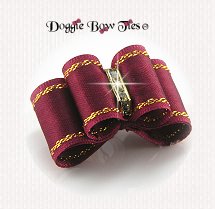 Dog Bow-Inbetween Size, Burgundy