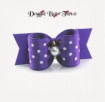 Dog Bow-SL Puppy, Swiss Dot, Purple